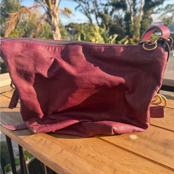 Chloe Leather Crossbody Bag in Burgundy - Picture 3 of 4